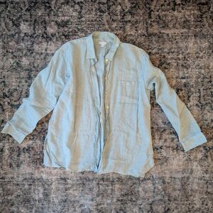 J. Jill seafoam green Love Linen button down shirt, size S